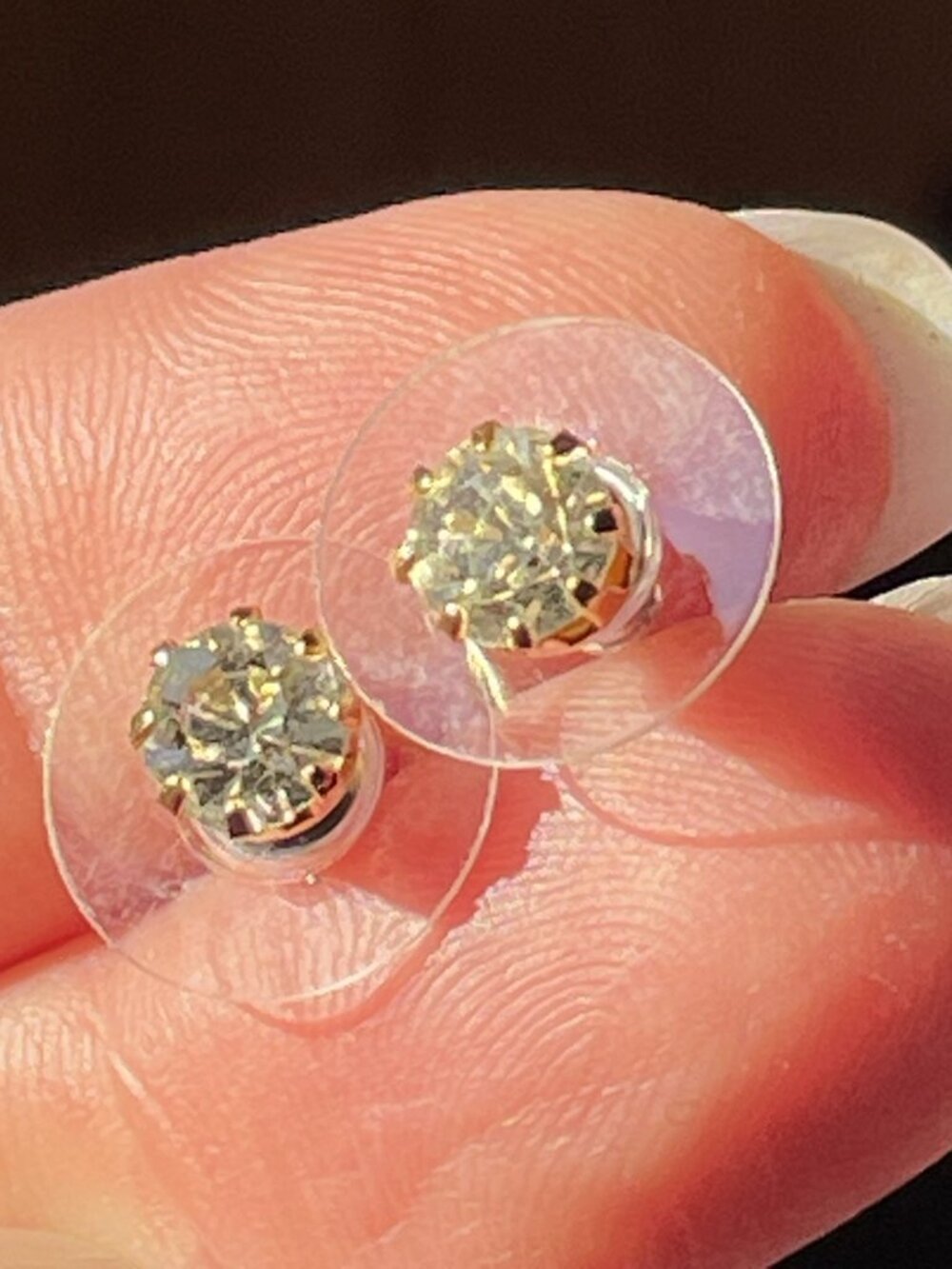 Sparkly Faux Diamond Stud Earrings - Lively, Lots of Fire